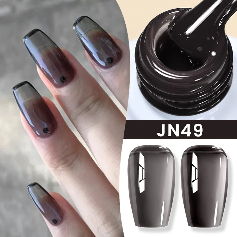 BORN PRETTY Jelly Nude Gel Nail Polish 10ml Light Pink Peach Translucent Color UV Light Cure Gel Varnish Nail Art DIY at Home - Acros