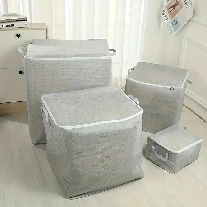 1pc Household Large Capacity Storage Bag Non-woven Material, Closet Wardrobe Organizer Can Be Used For Quilt Clothing, Toys - Acros