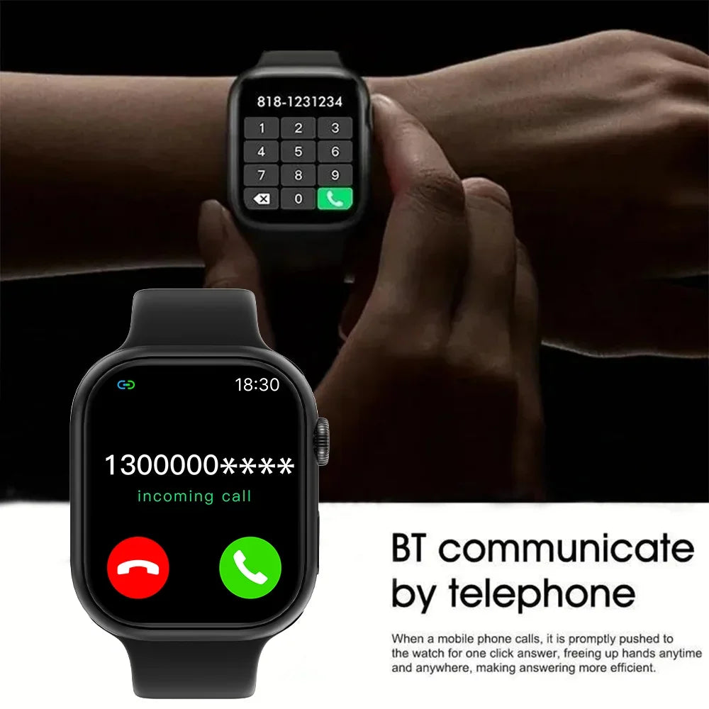 Ansoff 2025 Smartwatch for men and women with 1.73-inch screen, Bluetooth calling, blood oxygen, and pressure monitoring.