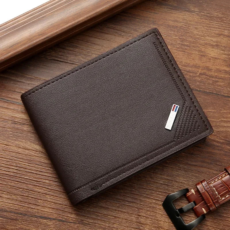 Men's leather short wallet thin wallet foldable minimalist soft leather wallet - Acros