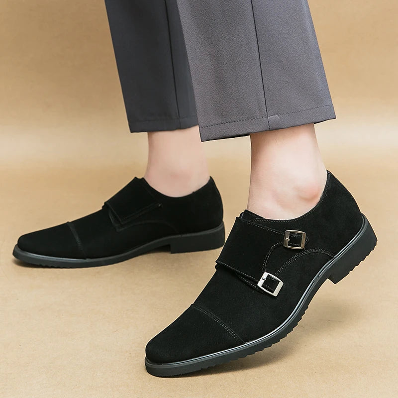 Hot Selling Men's Suede Shoes Europe America Anti-skid Flat Shoes Fashionable Loafers Men's Work Shoes Soft Soled Dress Shoes - Acros