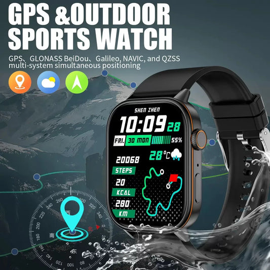 Luxury Military GPS Smartwatch Fitness Clock 3ATM Waterproof Sports Smart Watch BT CALL Wrist Watches for Men Women Android 2026