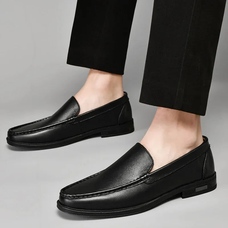 Male Comfy Walking Shoe Genuine Leather Slip on Mens Loafers New Trend Casual Shoes Men Designer Moccasins Hot Sale Drive Shoes - Acros
