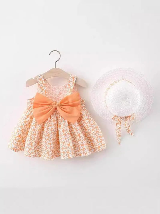 Baby Girl Clothing Set  Summer Newborn Dresses Toddler Clothes Korean Cute Bow Flowers Beach Infant Princess Dress