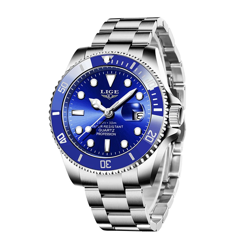 LIGE Top Luxury Watches For Men Fashion 30M Waterproof Luminous Date Quartz Wristwatches Casual Business Mens Watch Roloj Hombre - Acros