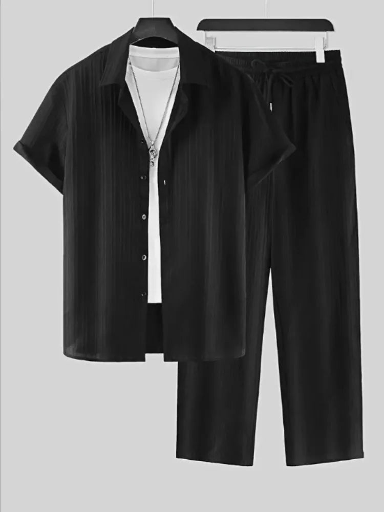 Men's summer suit by Ansoff, stylish men's clothing set featuring a lightweight, breathable summer suit for men.