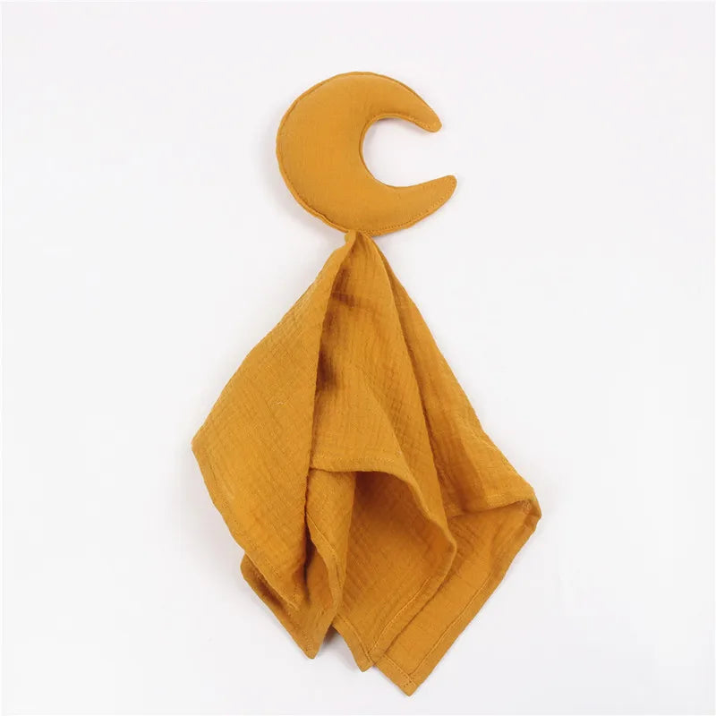 Soft cotton baby security blanket by Ansoff featuring a plush stuffed animal and muslin comforter for newborns and infants.