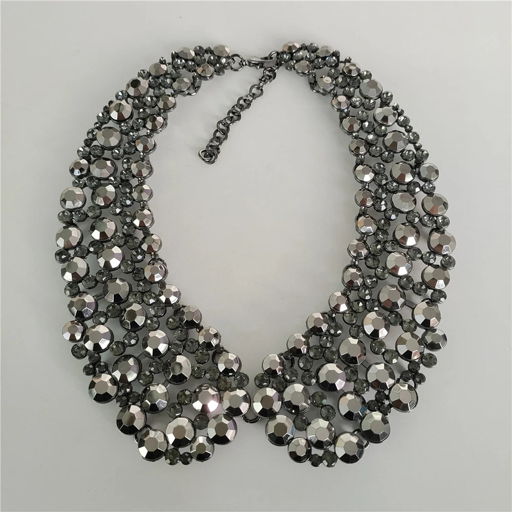 2026 New Multilayer Imitation Pearls Large Collar Choker Necklace Earrings Women Jewelry Sets Indian Statement Crystal Necklace