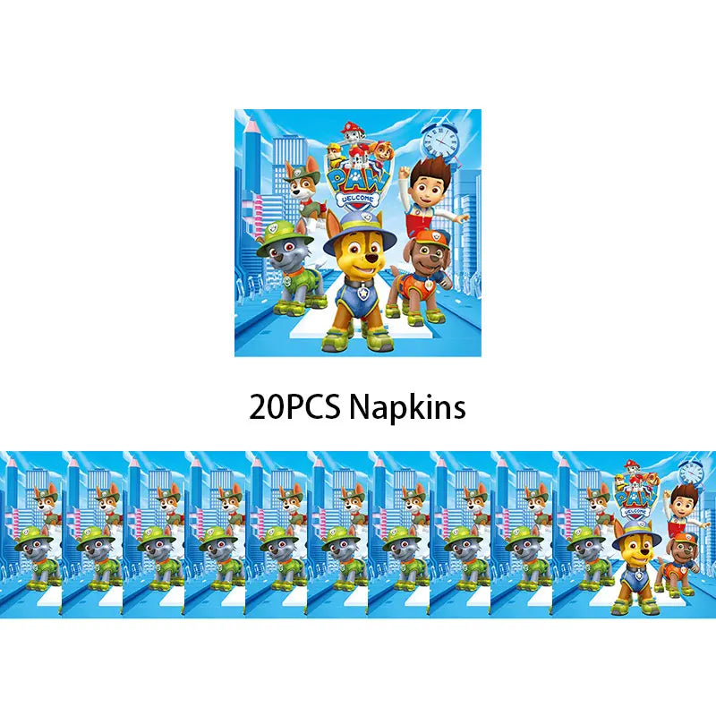 Paw Patrol Birthday Decoration Party Supplies Set Balloons Backdrop Plate Cup Cake Topper Paw Patrol Stickers Banner Party Favor