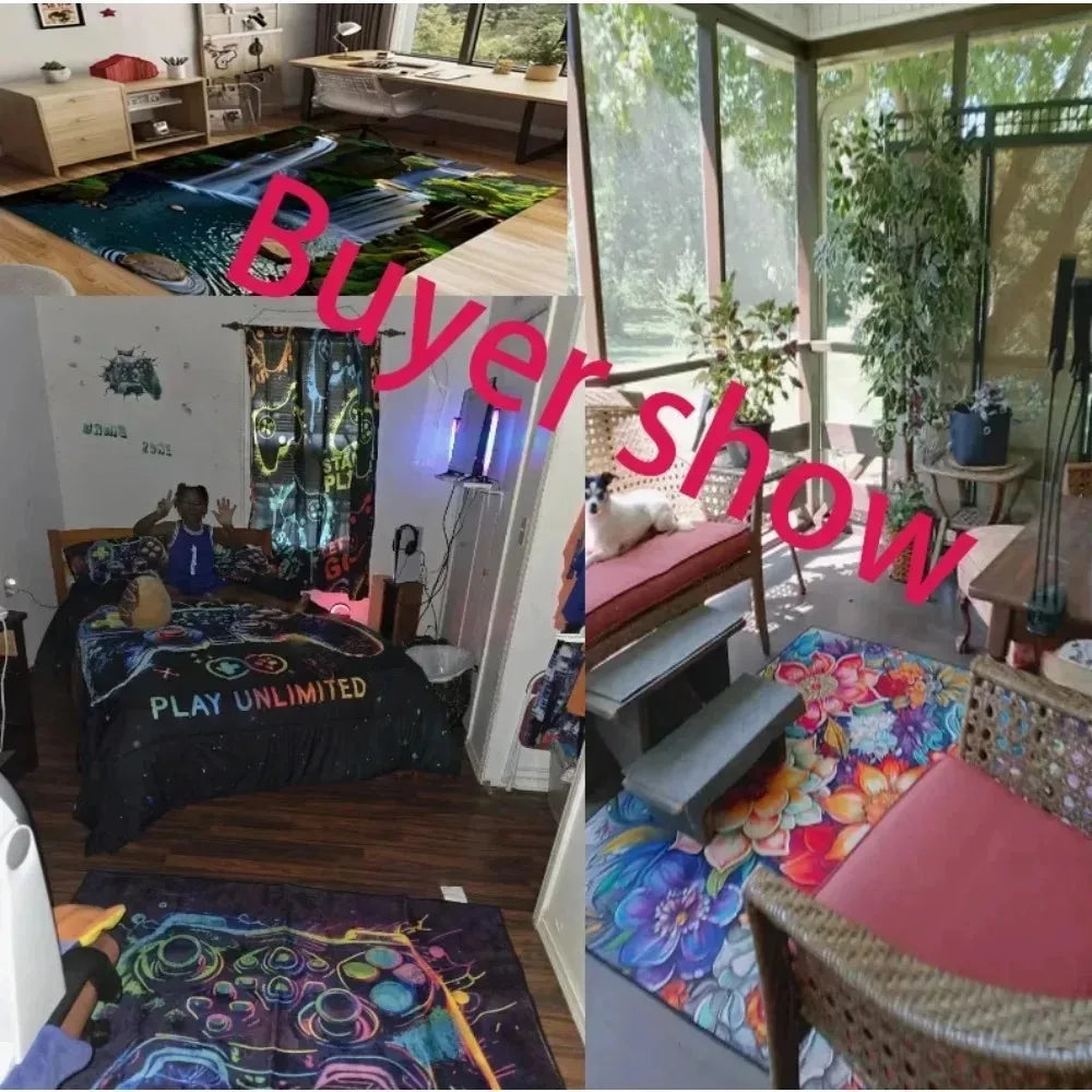 Modern Geometric Patchwork Rug Living Room Bedroom Office Carpet Minimalist Pattern Design Soft Durable Home Decor Stylish Style