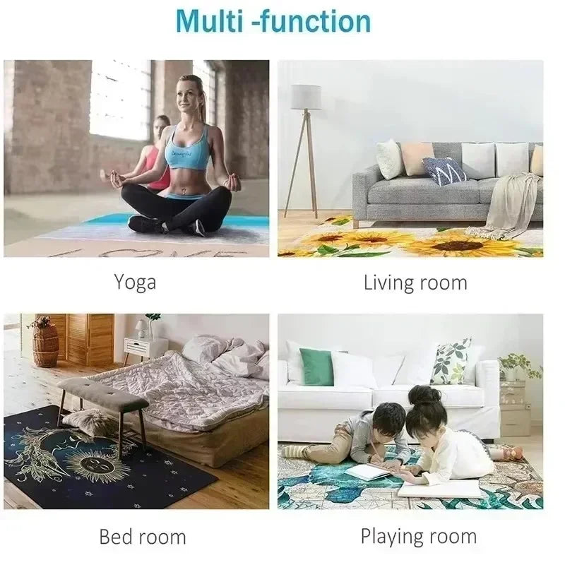 Simple Nordic Style Living Room Carpet, Anti-slip Floor Mat for Study and Bedroom Machine-washable Soft and Easy To Clean Rug