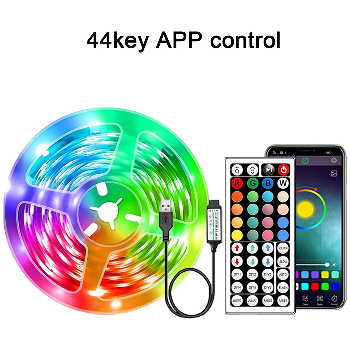 RGB Led Strip Lights 5m 10m 20m 30m Led Room Light with APP Control Flexible Ribbon Luces Led Tape for Room Bedroom Decoration - Acros