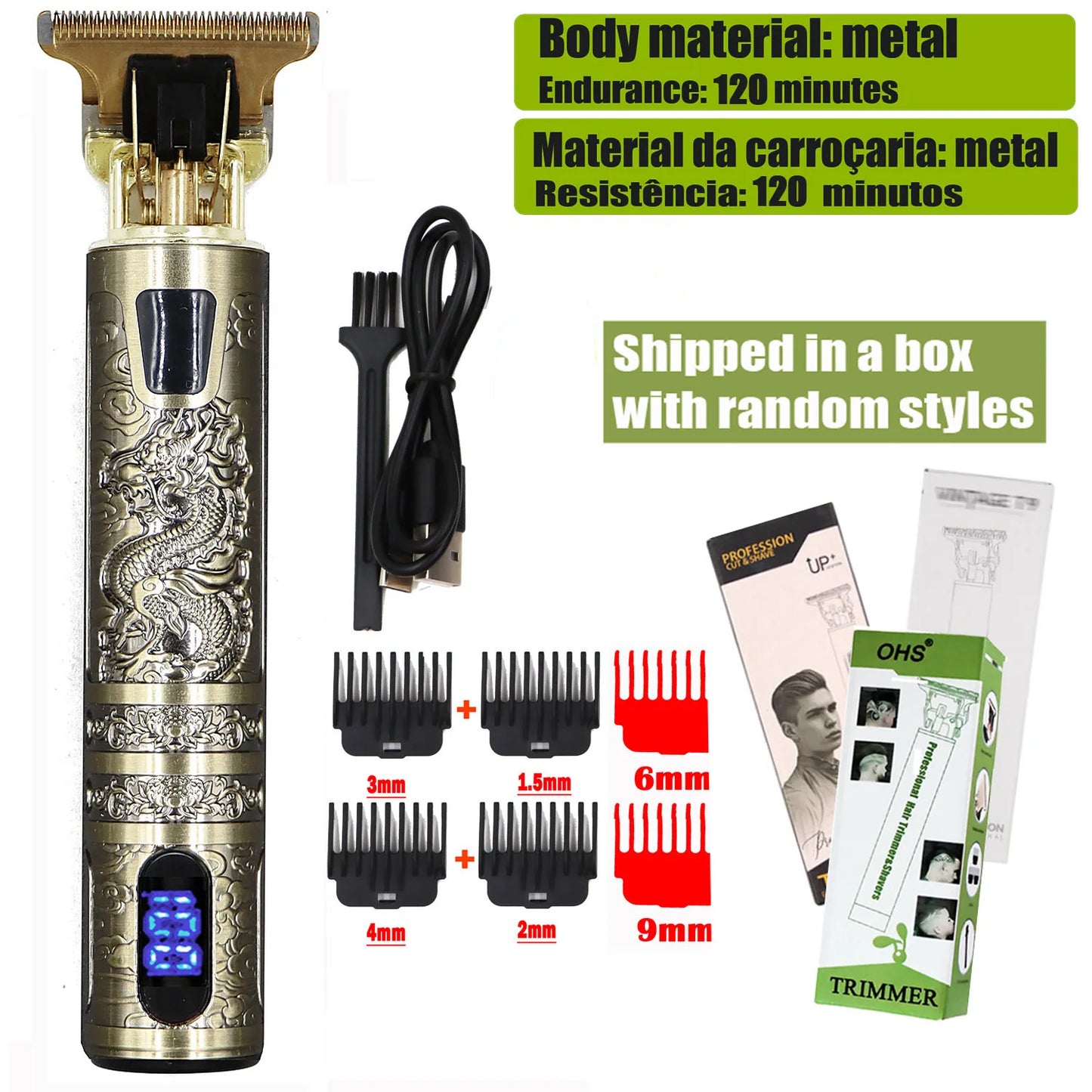 T9 Hair Clipper Repair Beard Shaving Body Hair Trimmer Clippers Electric Machine Men Haircut Machine 0mm Barber Shaver - Acros