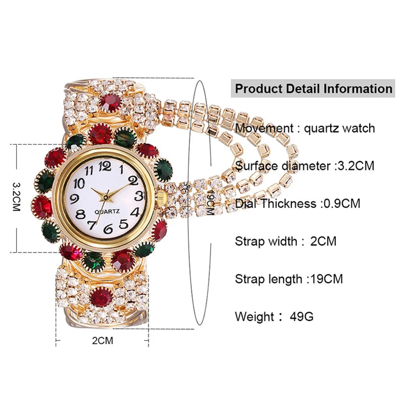 Luxury Women Quartz Wristwatch Fashion Ladies Watches Diamond Rhinestone Alloy Steel Strap Clock Waterproof