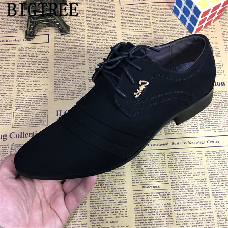 Ansoff men's formal Oxford shoes in black leather, suitable for weddings, office wear, and dress occasions.