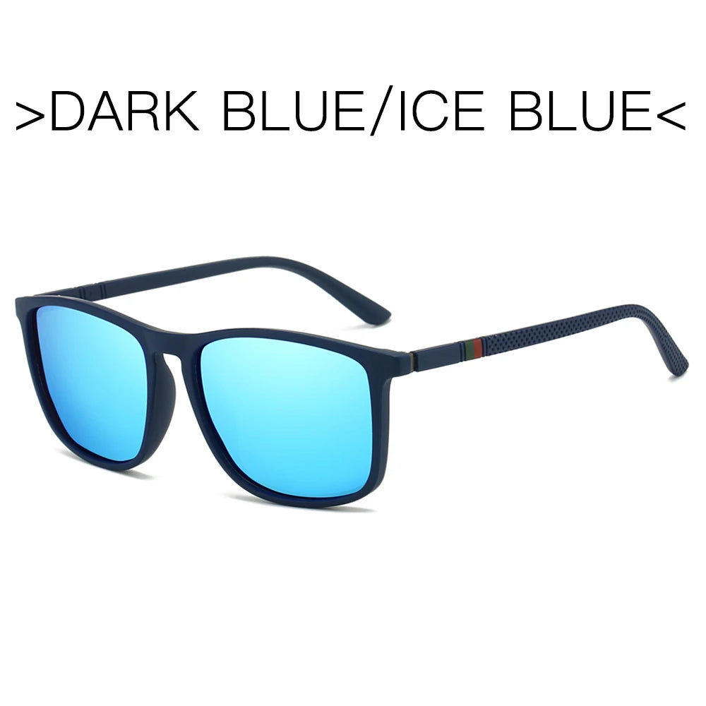 Sports Sunglasses for Men Polarized Comfortable Wear Square Sun Glasses Male Light Weight Eyewear Accessory with Origina UV400 - Acros