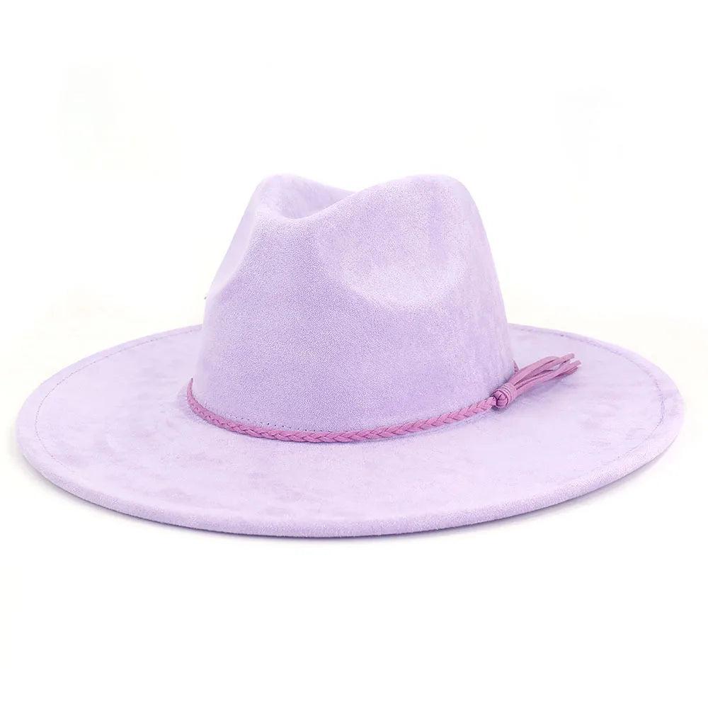 Ansoff men's and women's malachite green suede fedora hat with a wide brim, perfect for autumn and winter fashion.