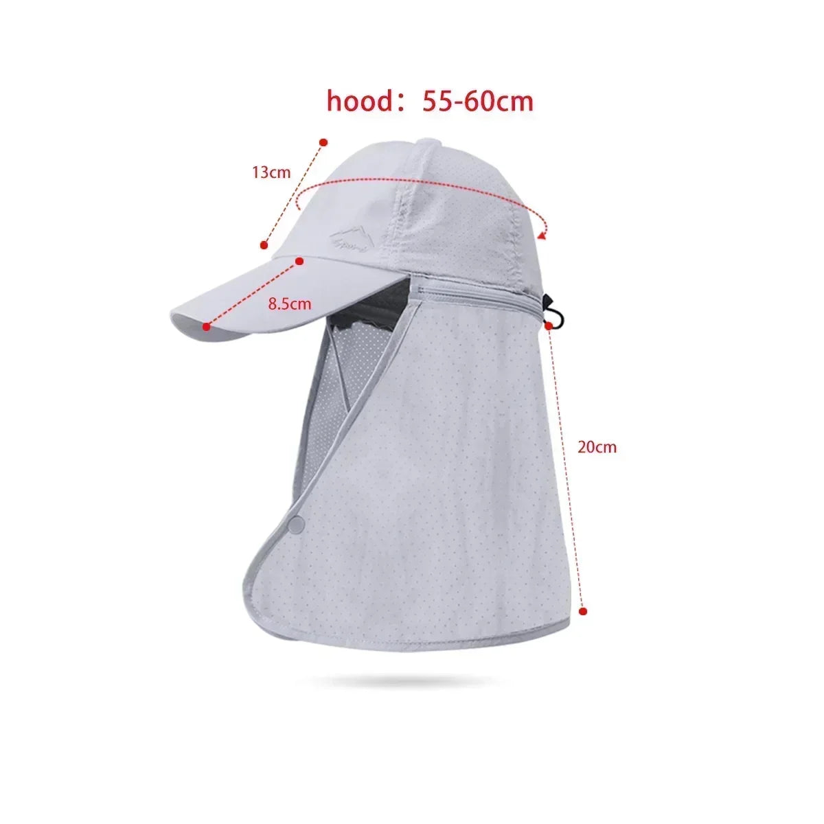 Ansoff men's and women's summer fishing baseball cap with quick-dry, waterproof fabric, detachable sun visor, ideal for outdoor activities