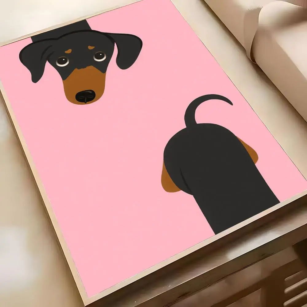 Artistic Dachshund Poster HD Art Mural Waterproof Wall Decor Durable DIY Home Decoration for Living Room Bedroom