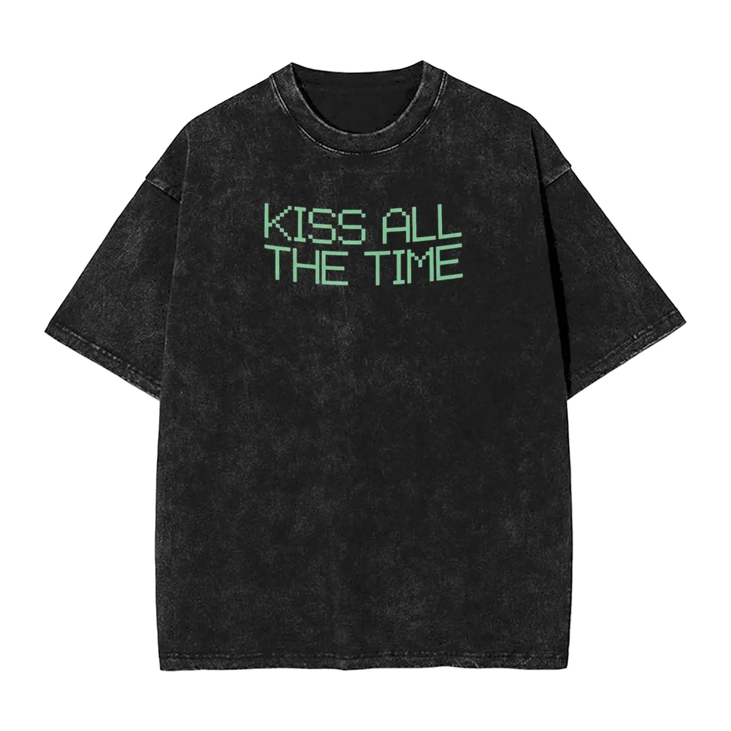 Ansoff washed Harry Styles Kiss All The Time disco streetwear T-shirt featuring short sleeves and casual summer style for men and women.