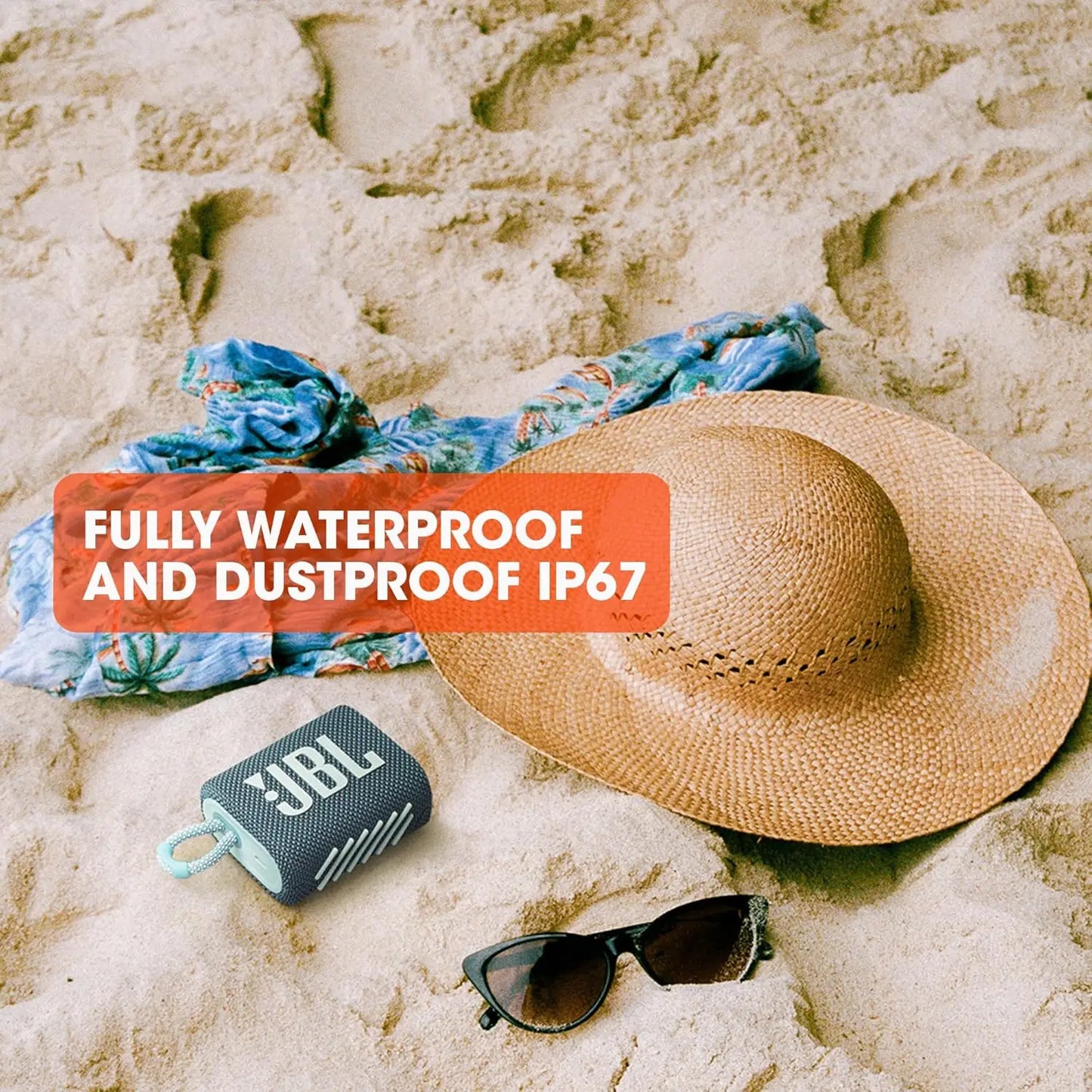 JBL Go3 Portable Mini Bluetooth Speaker,  IP67 waterproof and dustproof 5 hours of playtime, speaker for home outdoor and travel