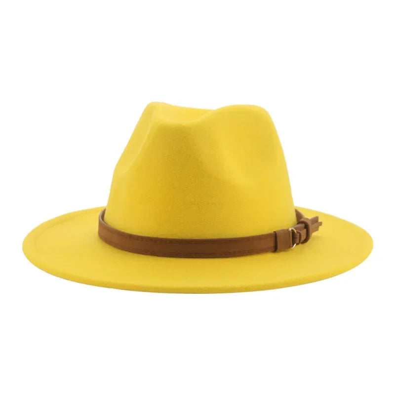 Ansoff men's and women's wide brim fedora hat with solid color, band belt, suitable for formal winter and dress occasions in khaki or black.