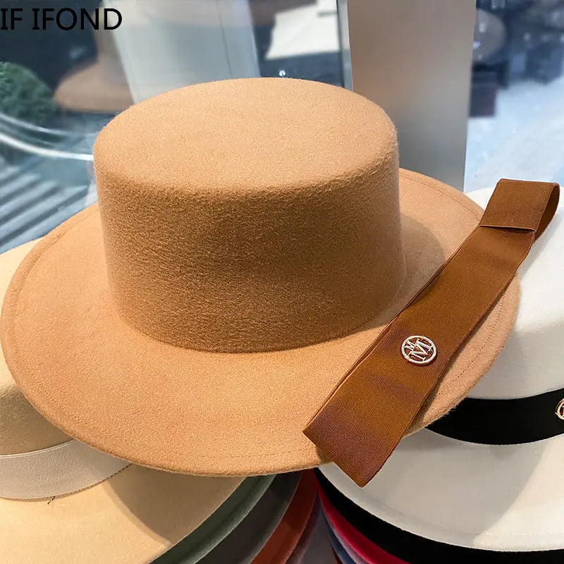Elegant Ansoff women's fedora hat with ribbon band, stylish felt dress cap suitable for weddings, church events, and jazz fashion.