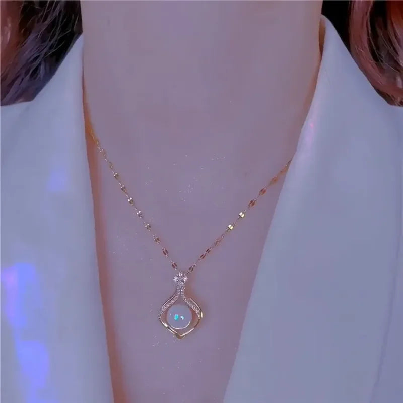 Vintage Butterfly Necklace Women Golden Stainless Steel Blade Snake Chains Aesthetic Charms Choker Women jewelry Gift To Mujer - Acros