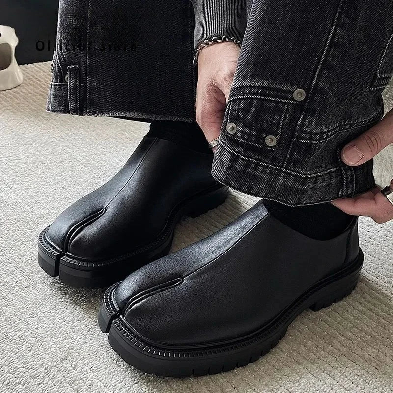 Shoes for Men Women Genuine Leather Classic Split Toe Shoes Casual Shoes Unisex Flat Shoe Comfortable Design Men Shoe Zapatos - Acros