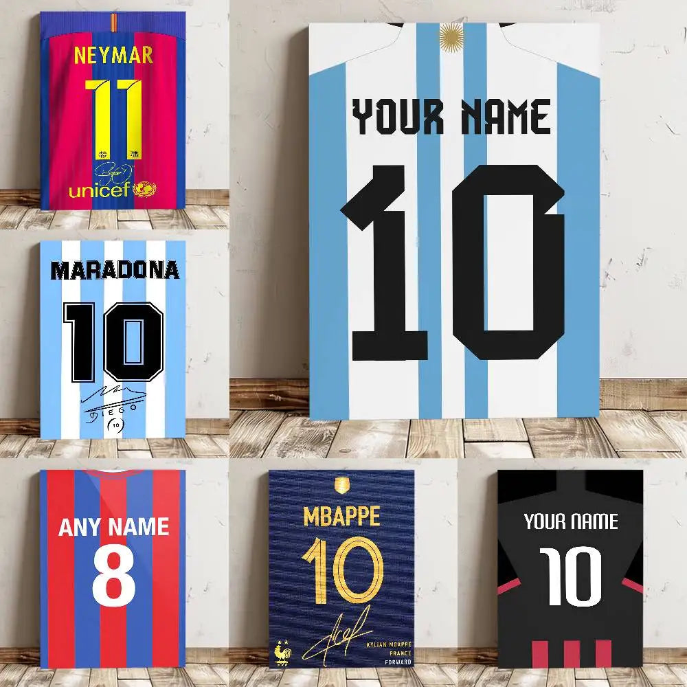 High-quality waterproof wall art sticker featuring a football jersey name poster by Ansoff, perfect for bar or living room decor
