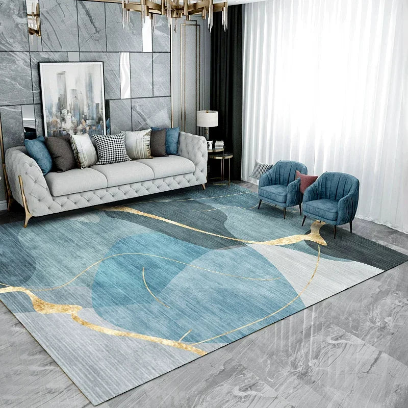 VIKAMA 2026 Light Luxury Living Room Carpet Non-Slip Washable Floor Mat for Sofa Bedroom Cloakroom Home Decor