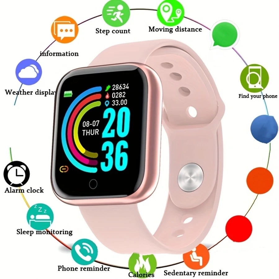 Smartwatch Men Women Wristwatches Smart Watch Message Fitness Monitor Bracelet Birthday Gift Electronic Clock For Android IOS - Acros