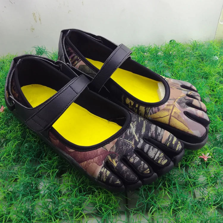 Outdoor Men Women Five Toes Shoes Lightweight Leather 5 Toes  Sneakers Quick Dry Hiking Shoes Upstream Shoes - Acros