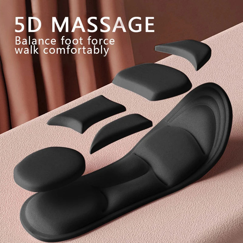 Pair of breathable Ansoff 5D massage memory foam insoles with orthopedic cushioning for sports, running, and everyday shoes.