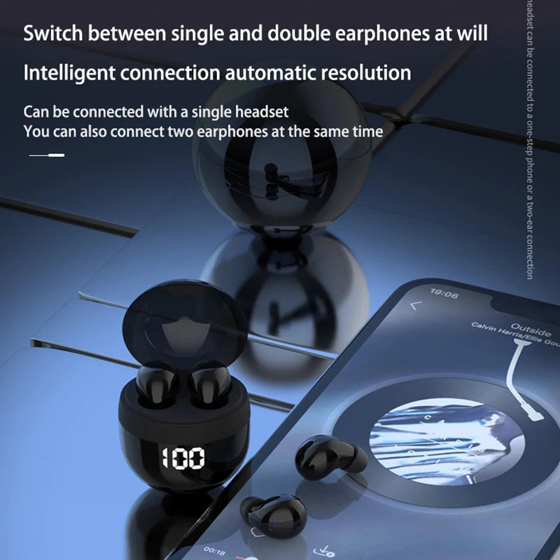 Ansoff Invisible TWS mini wireless Bluetooth 5.3 earbuds with microphone and noise reduction in-ear headset for phone use