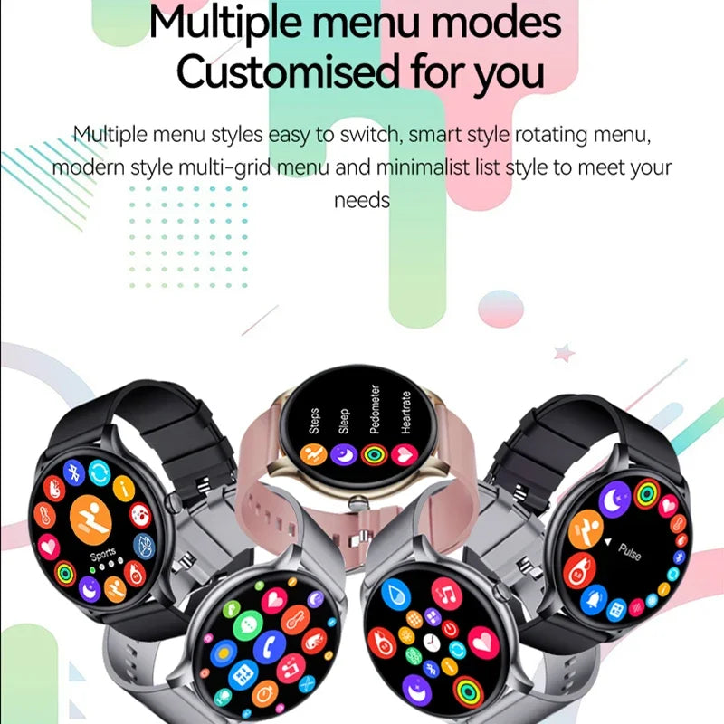 Ansoff men's smart wristwatch with fitness tracker, blood pressure monitor, Bluetooth call, and sport features on a digital display.