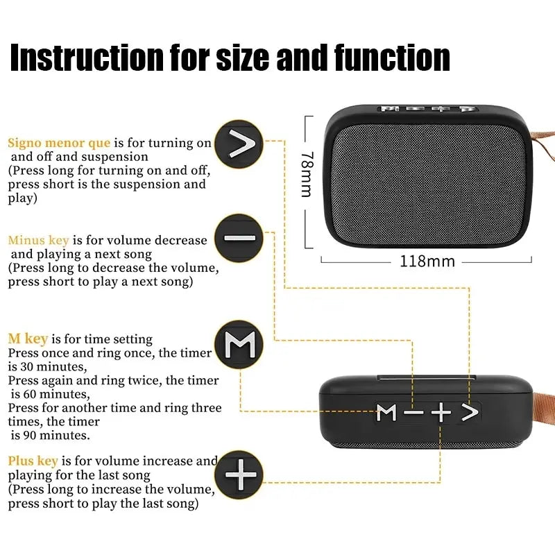 Portable Speakers Outdoor Bluetooth 5.0 Mini Oxford Loudspeaker Wireless Column 3D Stereo Music Player Surround Hifi sound Box - Acros
