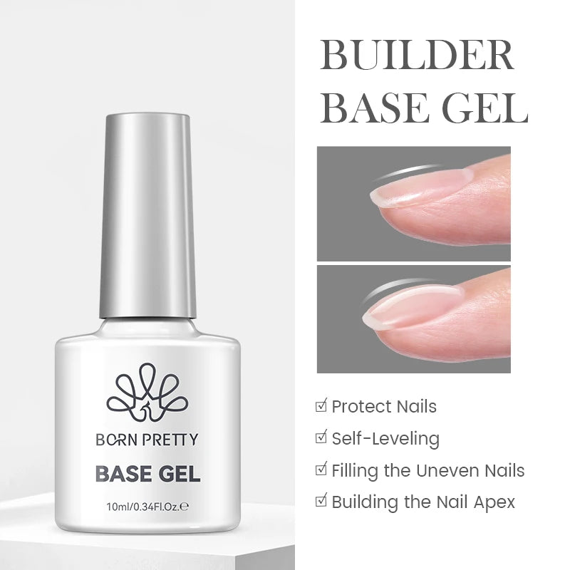 BORN PRETTY Jelly Nude Gel Nail Polish 10ml Light Pink Peach Translucent Color UV Light Cure Gel Varnish Nail Art DIY at Home - Acros
