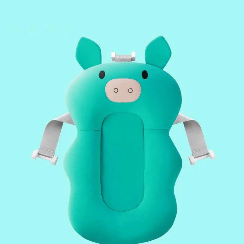 Ansoff baby shower bath tub pad with non-slip surface, soft animal-shaped cushion for newborn safety and bath support.