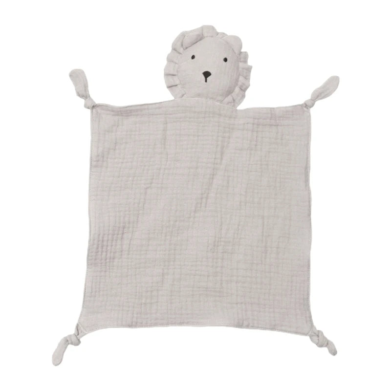 Soft gauze baby soothe blanket with rabbit design, ideal for cuddling, teething, and burp cloth use by infants.