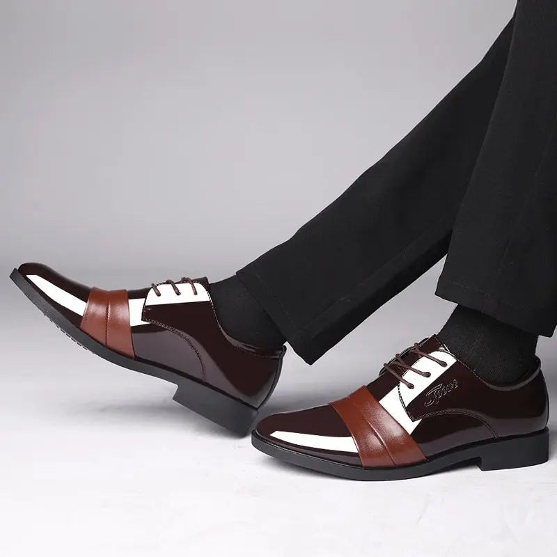 Social Shoe for Men Casual Business Patent Leather Dress Shoes Man Bright Upper Pointed Toe 2025 Trend Office Suit Footwear New - Acros