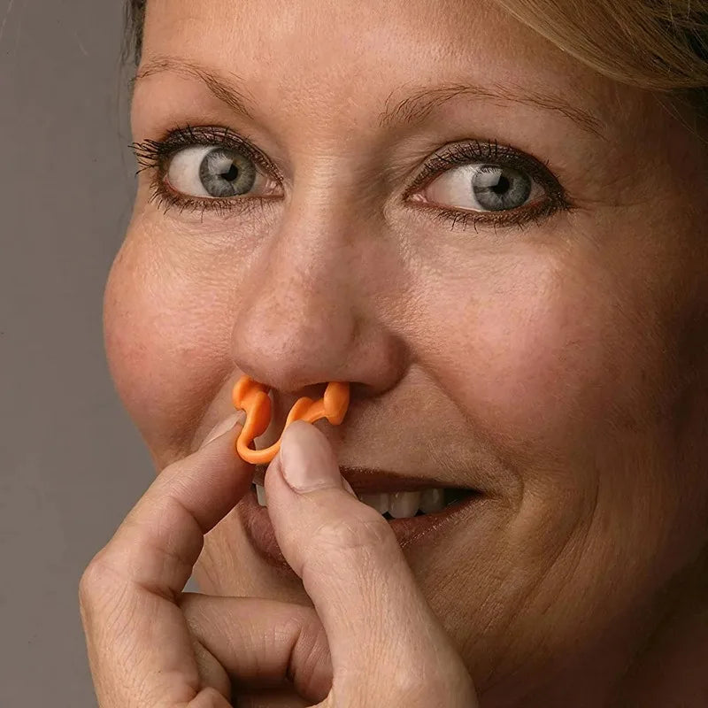 Ansoff 2pcs mini silicone nose clips for anti-snoring, designed to improve airflow and promote better sleep.