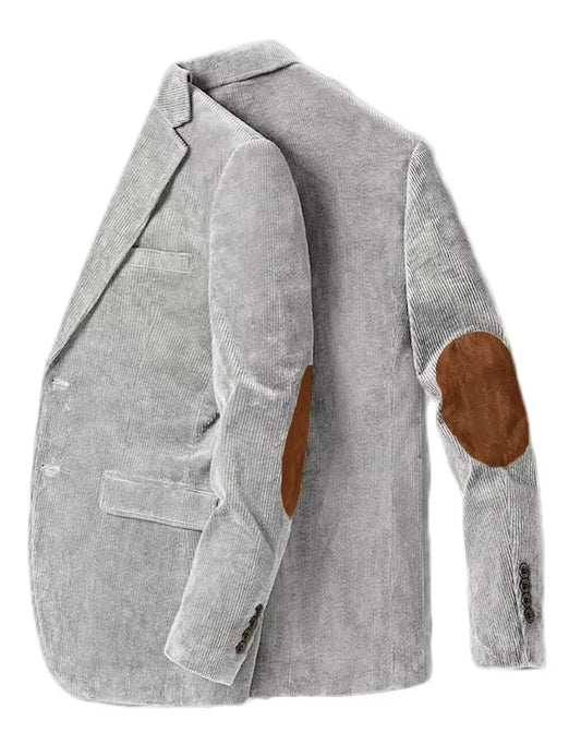 Ansoff men's corduroy business blazer in beige, slim fit, casual vintage style, suitable for spring and autumn, size XS to 7XL.