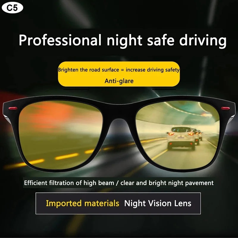 Night Vision Glasses PC Frame Polarized Sunglasses Men Outdoor Sport Sun Glasses Day Night Vision Driver Night Glasses Goggles - Acros