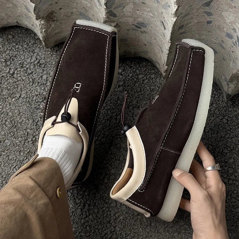 Ansoff men's square toe suede loafers, luxury designer shoes with casual style, perfect for everyday wear.
