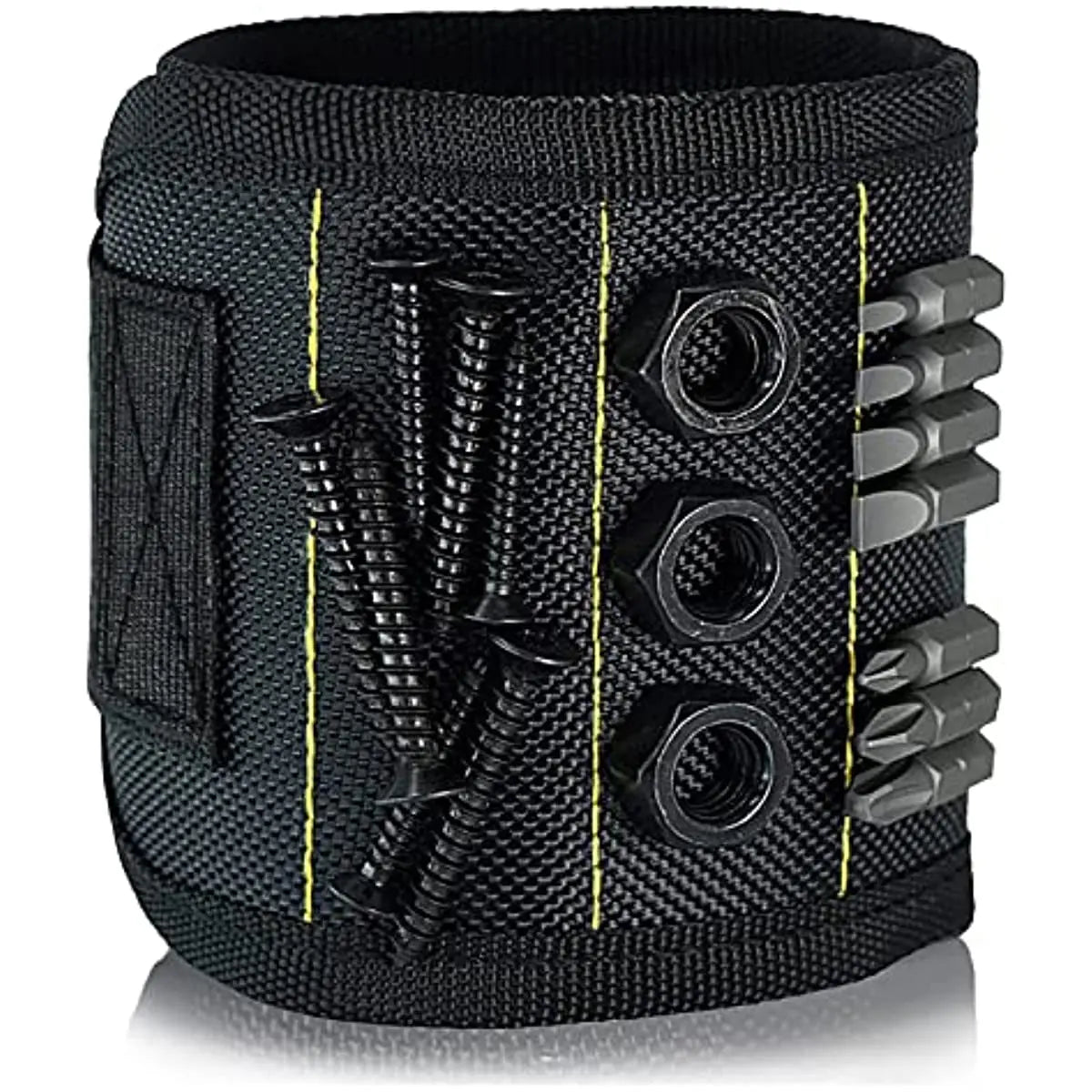 Ansoff magnetic wristband for holding screws, nails, and drill bits, with strong magnets and adjustable strap, suitable for men and women.