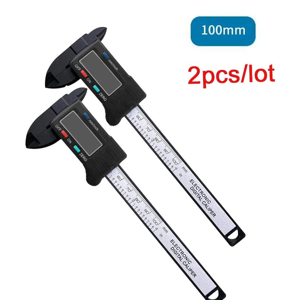 Ansoff digital caliper with carbon fiber body, 150mm and 100mm measurements, featuring a digital display for precise measurement.