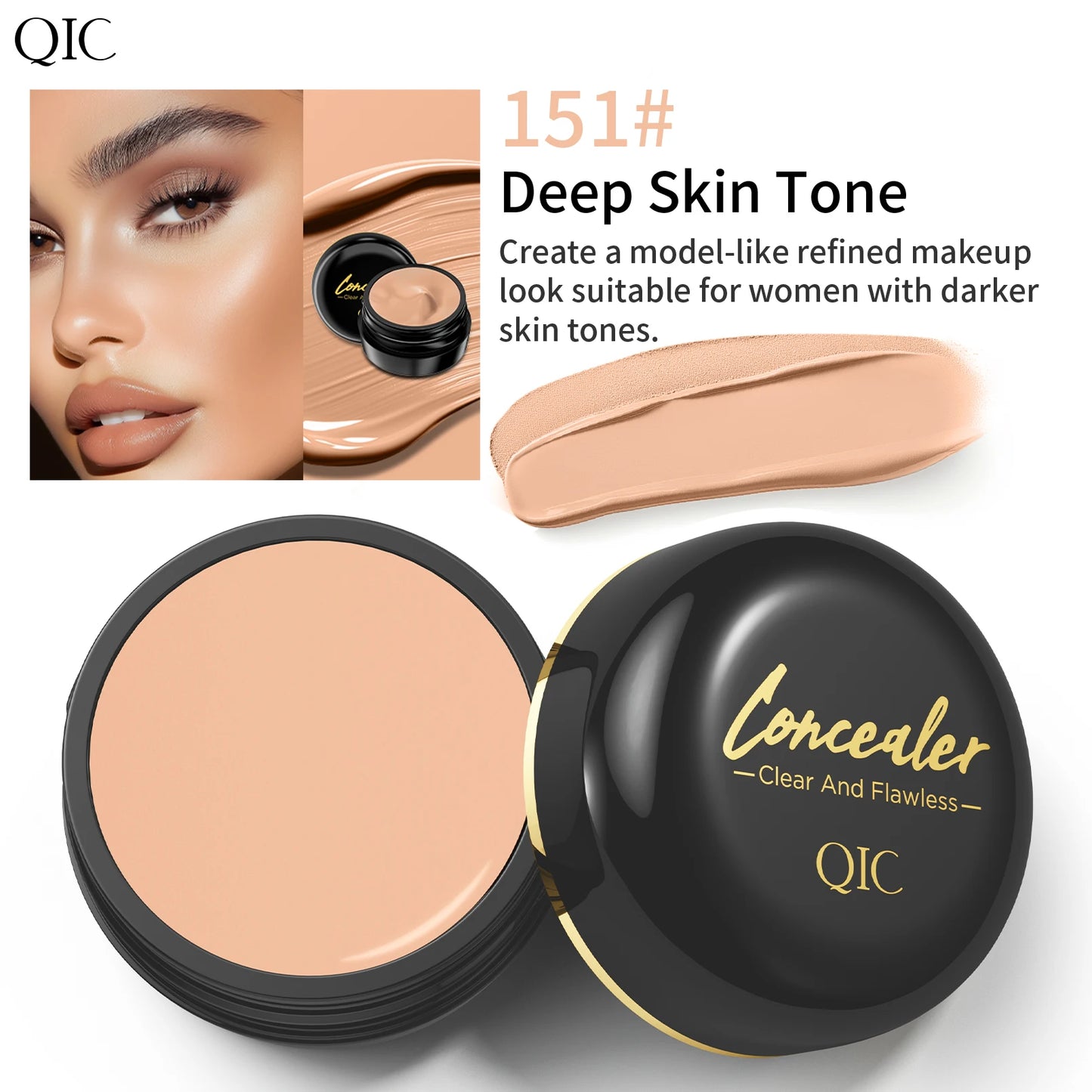 Ansoff waterproof full coverage concealer for tattoos and scars, natural finish foundation on diverse skin tones and types.