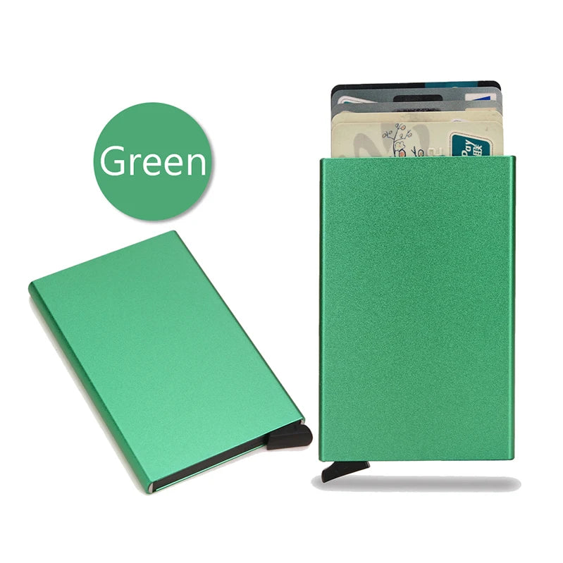Rfid Smart Wallet Card Holder Metal Thin Slim Men Women Wallets Pop Up Minimalist Wallet Small Black Purse Vallet Walets for Men - Acros