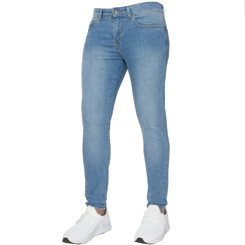 Black men's jeans by Ansoff, 2022 European American collection, blue straight loose overalls with breathable fabric, available in S-XXXL.